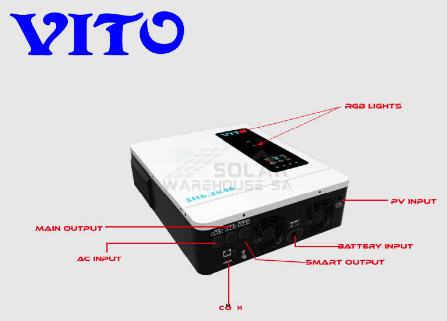 Hybrid Inverter 6.2KVA 6200W Watt MPPT Vito SH6.2K48