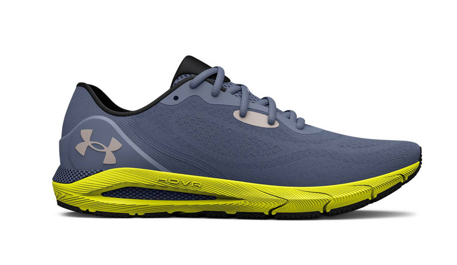 Under Armour Men's Hovr Sonic 5 Road Running Shoes - Purple/Yellow/Ghost Gray - UK 8