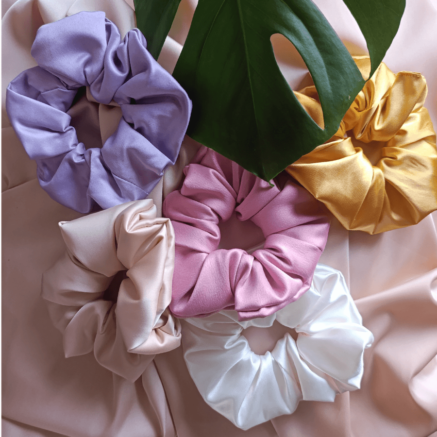 Satin Scrunchies - Gentle on Hair and Stylish - 5 Pack