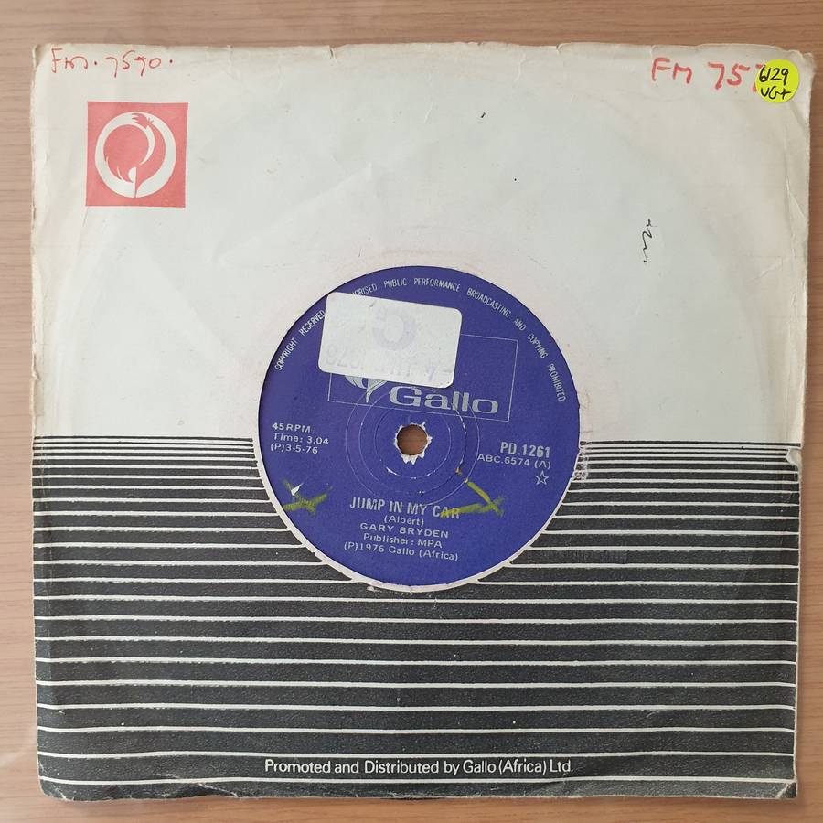 Gary Bryden  Jump In My Car / Movie Star - Vinyl 7" Record - Very-Good+ Quality (VG+) (Aryeh)