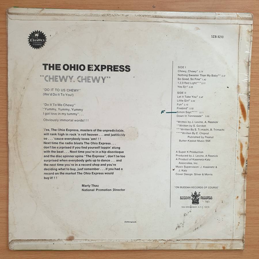 Ohio Express  Chewy, Chewy - Vinyl LP Record - Very-Good Quality (VG) (verry)