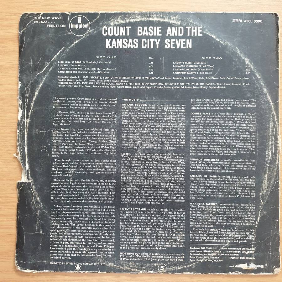 Count Basie And The Kansas City 7  Count Basie And The Kansas City 7 - Vinyl LP Record - Good+...