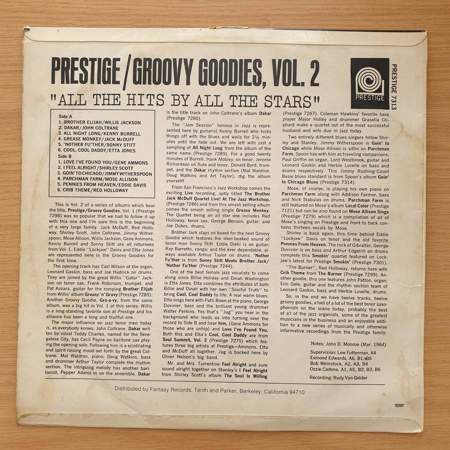 Groovy Goodies, Vol. 2 - Jimmy Witherspoon - Jazz - (Coltrane/McDuff/Burrel/Scott...) - Vinyl LP ...