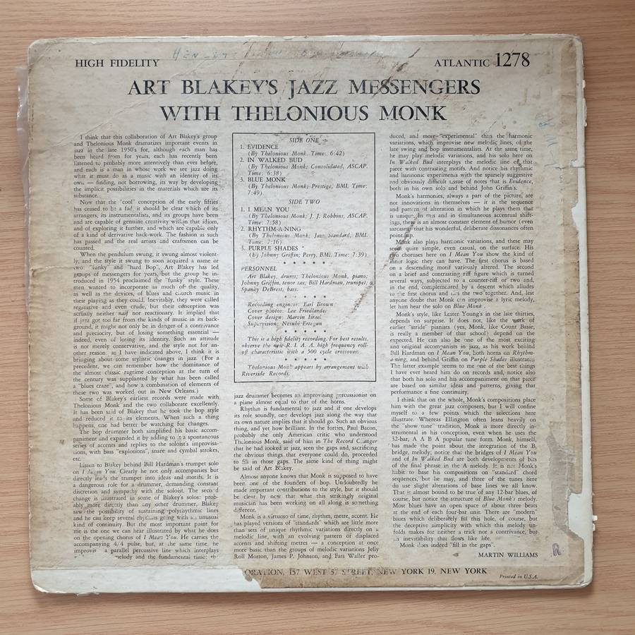 Art Blakey's Jazz Messengers With Thelonious Monk  Art Blakey's Jazz Messengers With Theloniou...