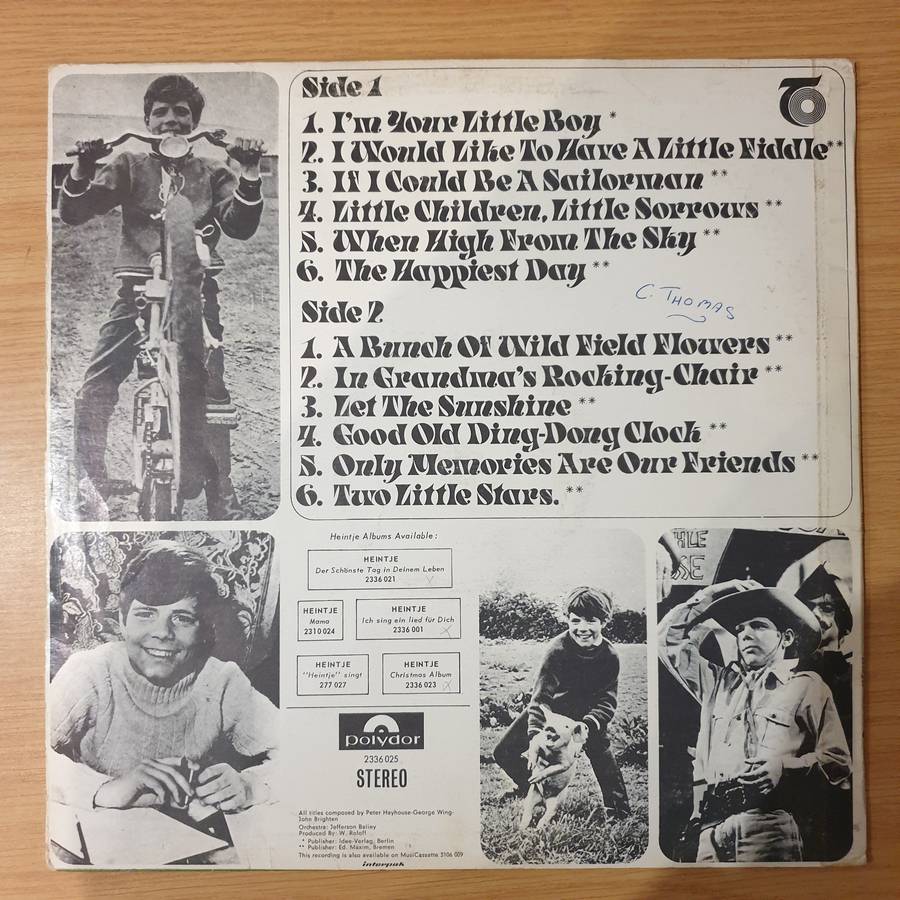 Heintje - I'm Your Little Boy - Vinyl LP Record - Very-Good+ Quality (VG+) (verygoodplus)