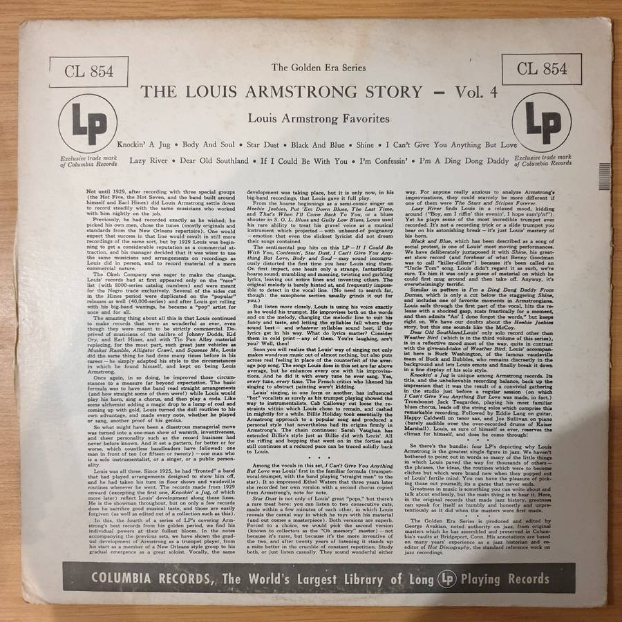 Louis Armstrong  Louis Armstrong Favorites Volume 4 - Vinyl LP Record - Very-Good+ Quality (VG...