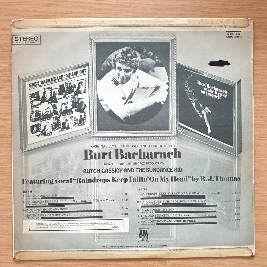 Burt Bacharach  Butch Cassidy And The Sundance Kid (Original Movie Soundtrack) - Vinyl LP R...