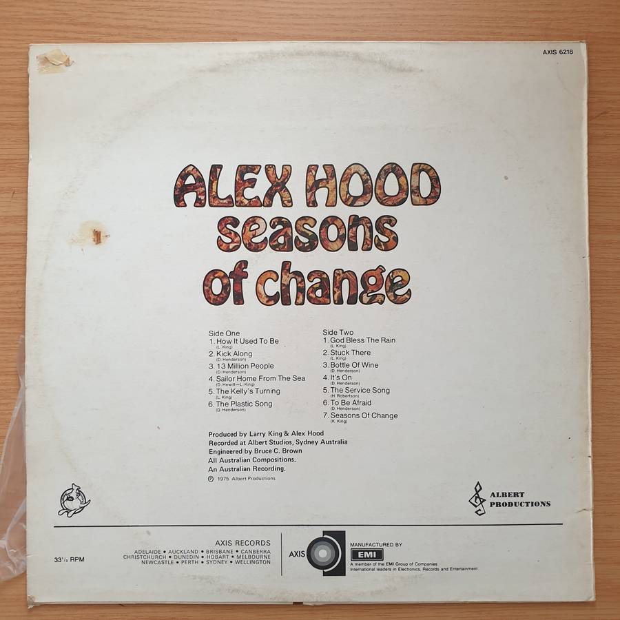 Alex Hood  Seasons Of Change  - Vinyl LP Record - Very-Good- Quality (VG-) (minus)