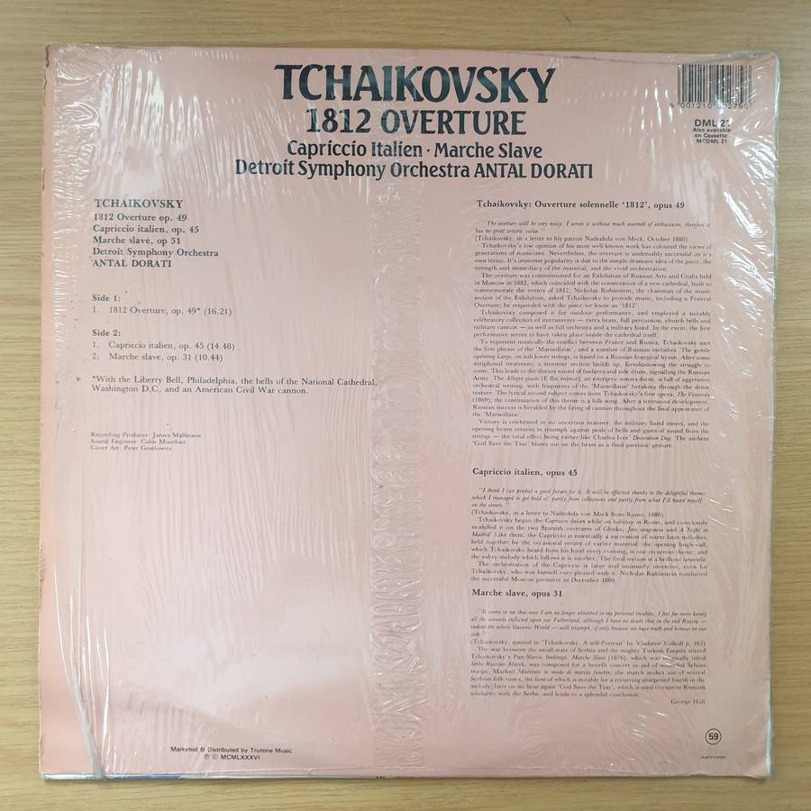 Tchaikovsky 1812 Overture - Antal Dorati - Detroit Symphony Orchestra - Master Collection - Vinyl...