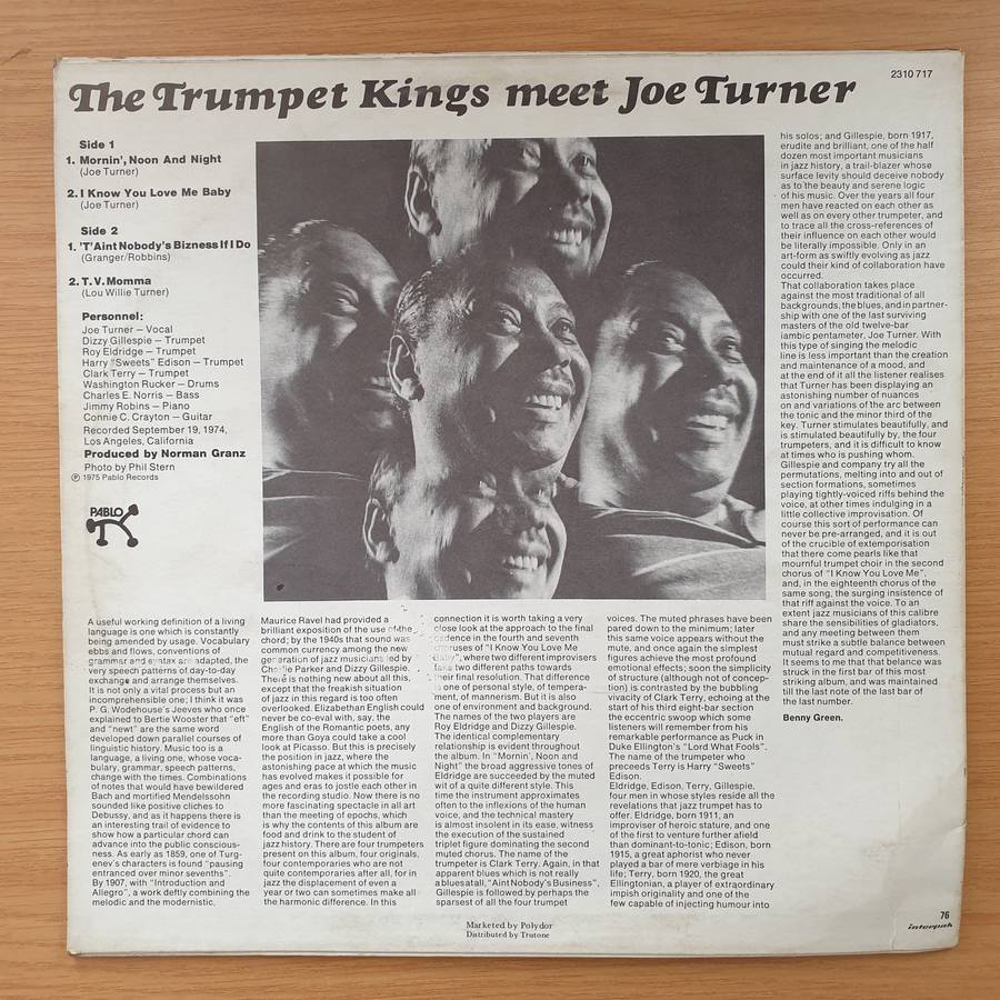 The Trumpet Kings & Joe Turner  The Trumpet Kings Meet Joe Turner -  Vinyl LP Record - Very-Go...
