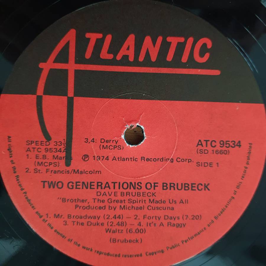 Dave Brubeck & Darius Brubeck Ensemble With Chris & Dan Brubeck  Two Generations Of Brubeck (9...