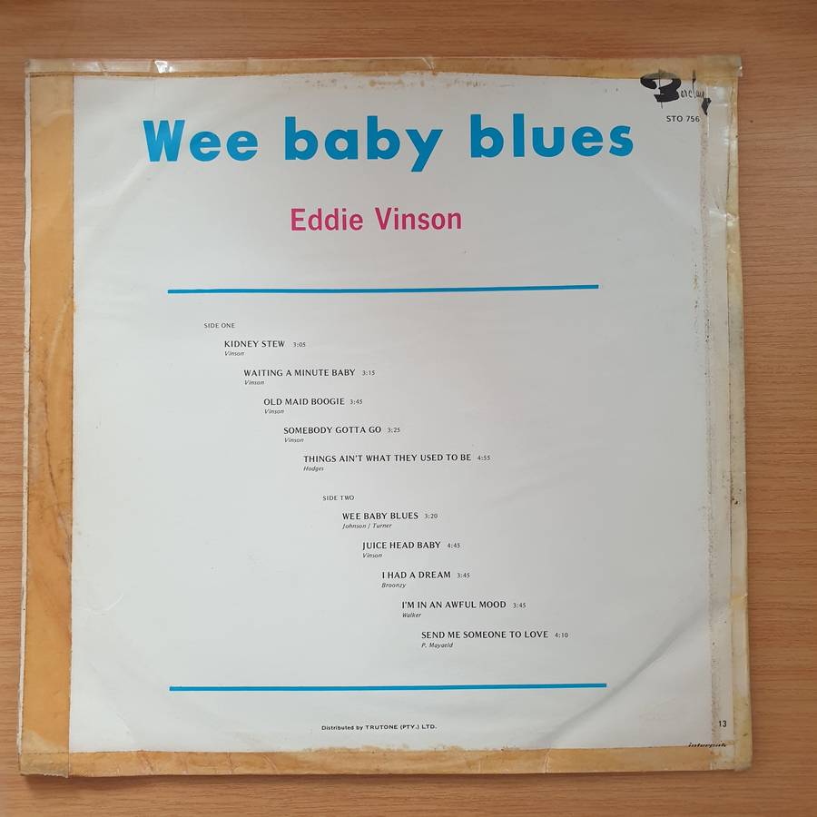 Eddie Vinson  Wee Baby Blues - Vinyl LP Record - Very-Good+ Quality (VG+) (verygoodplus)