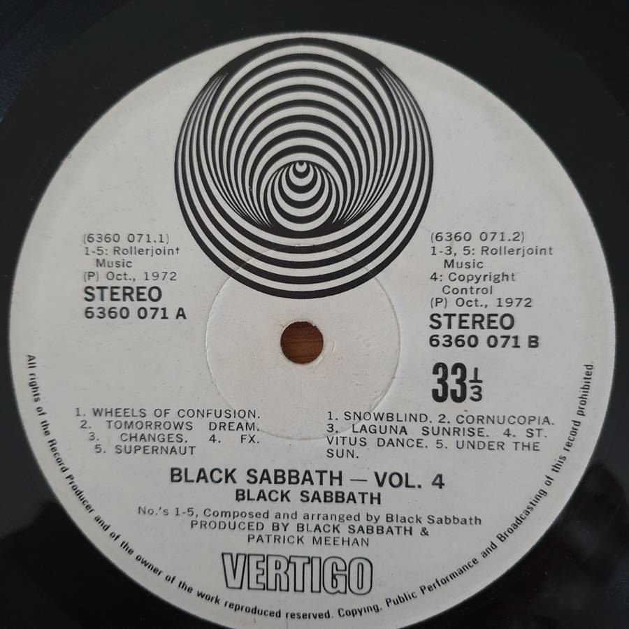 Black Sabbath  Black Sabbath Vol 4 - Vinyl LP Record - Very Good Quality (VG) (verry)