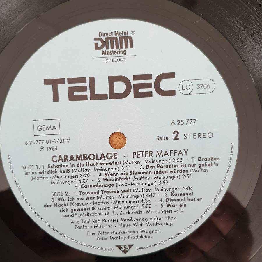 Peter Maffay  Carambolage  - Vinyl LP Record - Very-Good+ Quality (VG+) (verygoodplus)