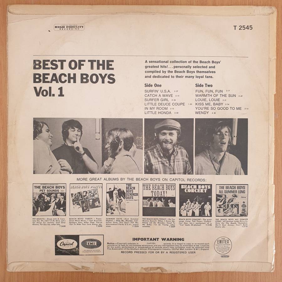 The Beach Boys  Best Of The Beach Boys  - Vinyl LP Record - Good Quality (G)
