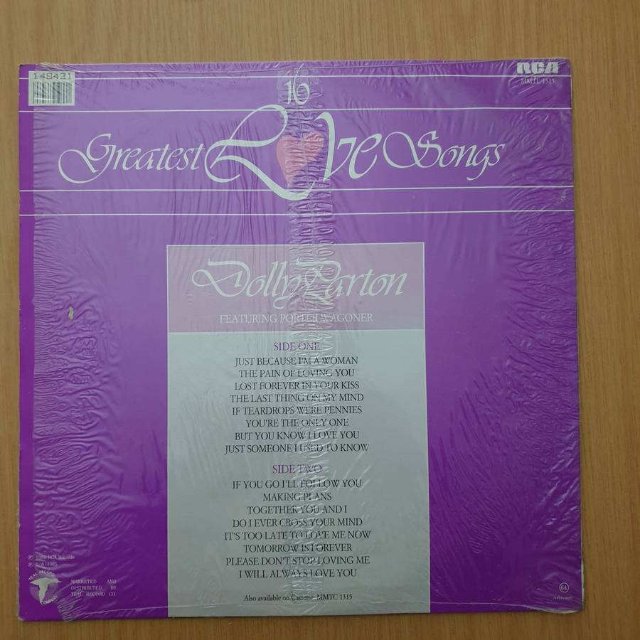 Dolly Parton - 16 Greatest Love Songs   Vinyl LP Record - (VG+) (verygoodplus)