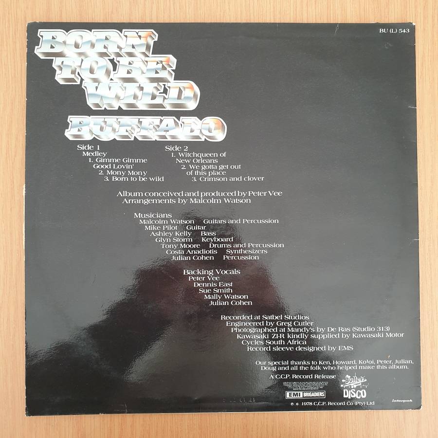 Buffalo - Born to Be Wild - with Peter Vee   Vinyl LP Record - Very-Good- Quality (VG-) (minus)