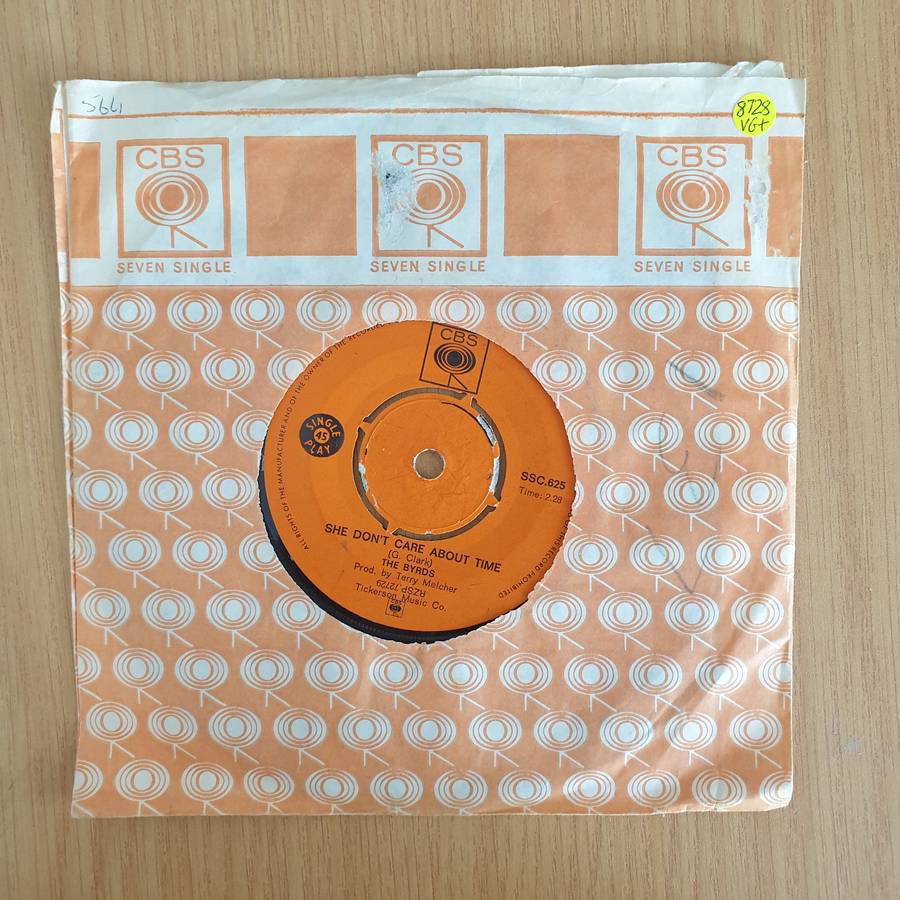 The Byrds  She Don't Care About Time / Turn! Turn! Turn! - 7" Record - Very-Good+ Quality (VG+...