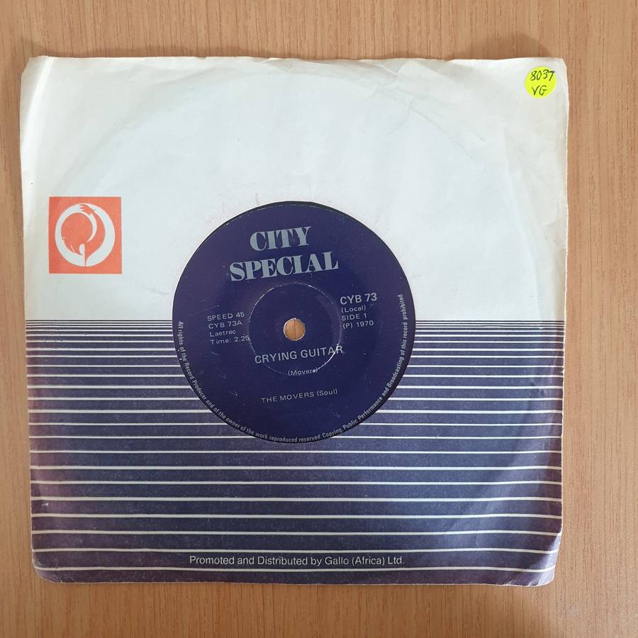 The Movers  Crying Guitar / Beat Corner - 7" Vinyl Record  (VG+) (DLB)