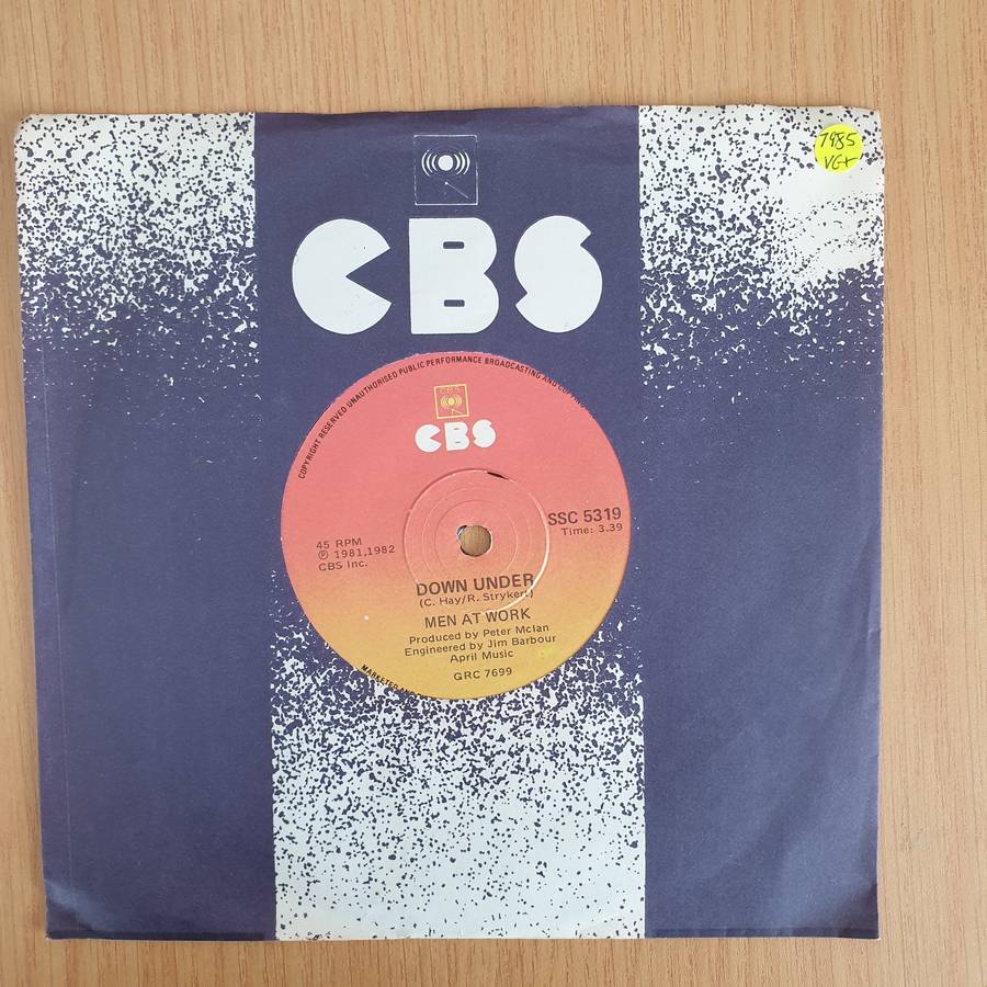 Men At Work  Down Under - 7" Vinyl Record  (VG+) (DLB)
