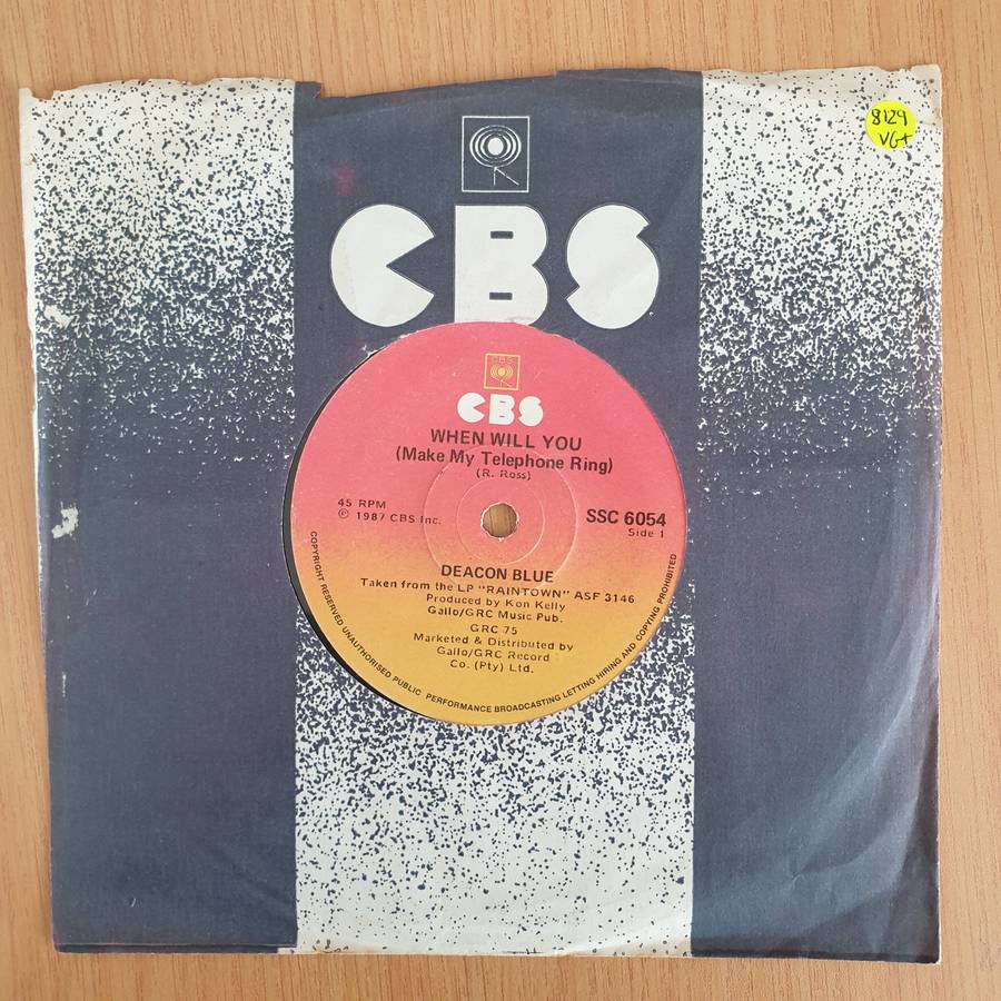 Deacon Blue  When Will You (Make My Telephone Ring) - Vinyl 7 Record  (VG+) (Aryeh)