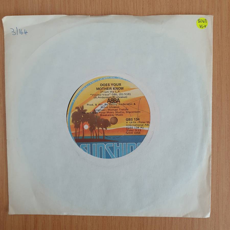 ABBA  Does Your Mother Know - Vinyl 7 Record  (VG+) (Aryeh)