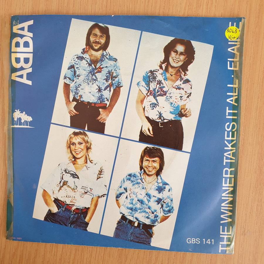 ABBA  The Winner Takes It All / Elaine - Vinyl 7 Record  (VG+) (Aryeh)