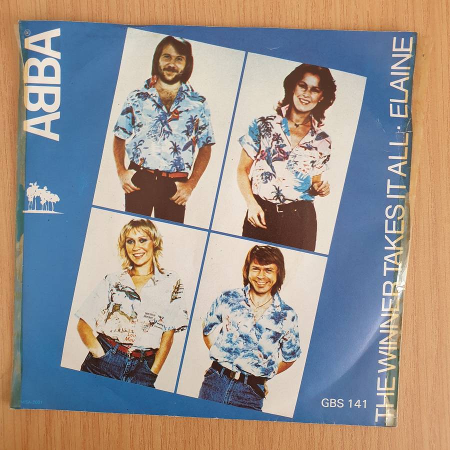 ABBA  The Winner Takes It All / Elaine - Vinyl 7 Record  (VG+) (Aryeh)