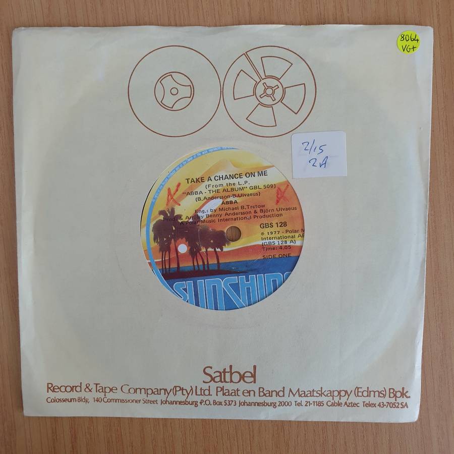 ABBA  Take A Chance On Me / I'm A Marionette - Vinyl 7 Record  (VG+) (Aryeh)