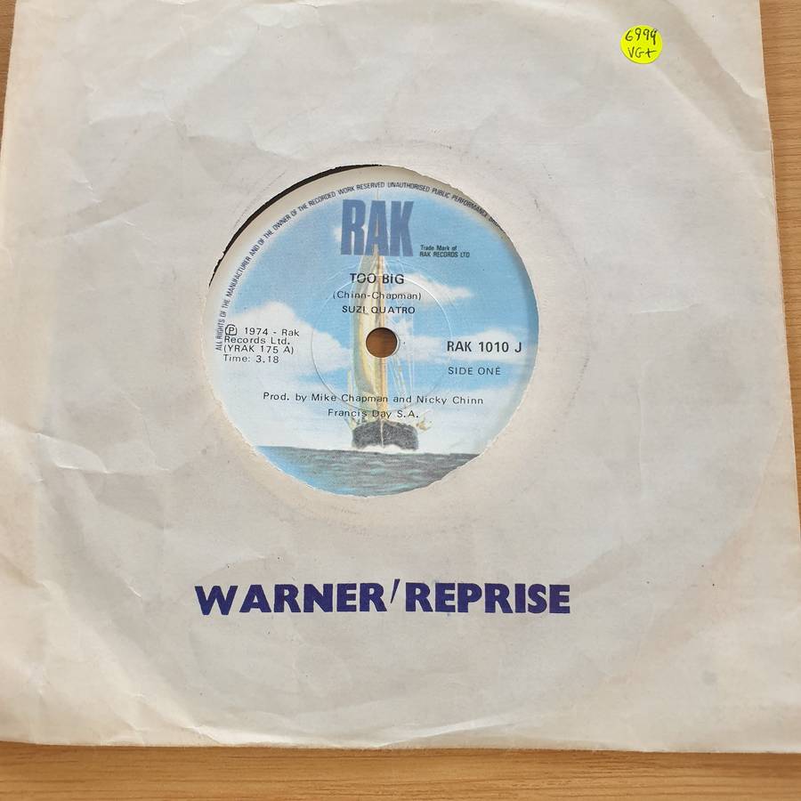 Suzi Quatro  Too Big / I Wanna Be Free  - Vinyl 7" Record  (VG+)