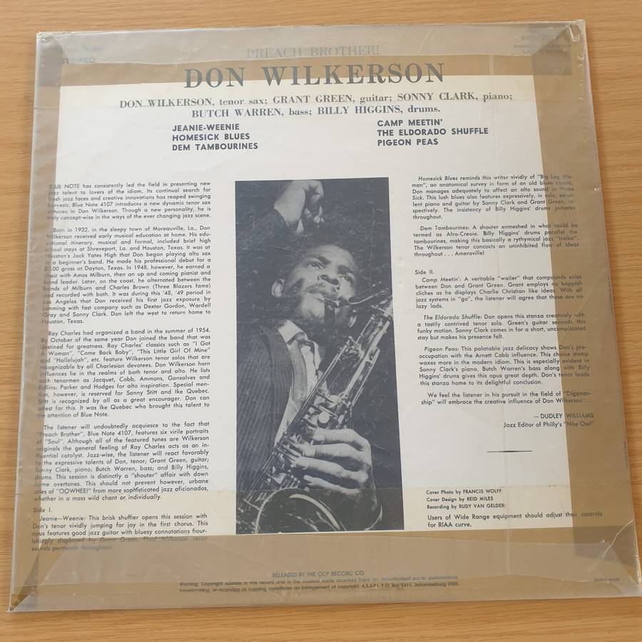 Don Wilkerson  Preach Brother! - Vinyl LP Record (VG+) (D)