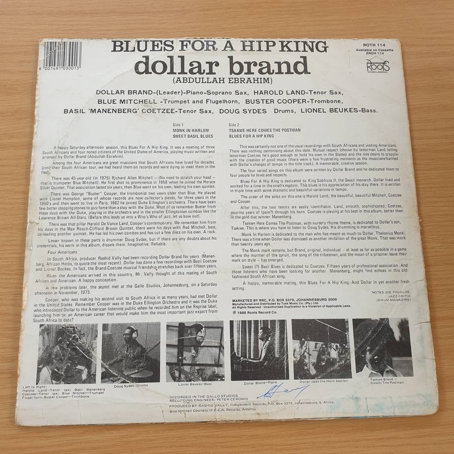 Dollar Brand  Blues For A Hip King  Vinyl LP Record  (G+)