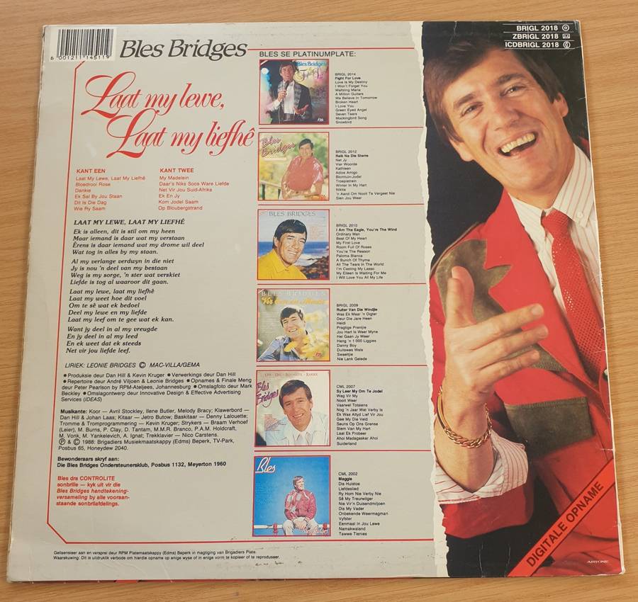 Bles Bridges - Laat My Lewe   Vinyl LP Record  (VG+)