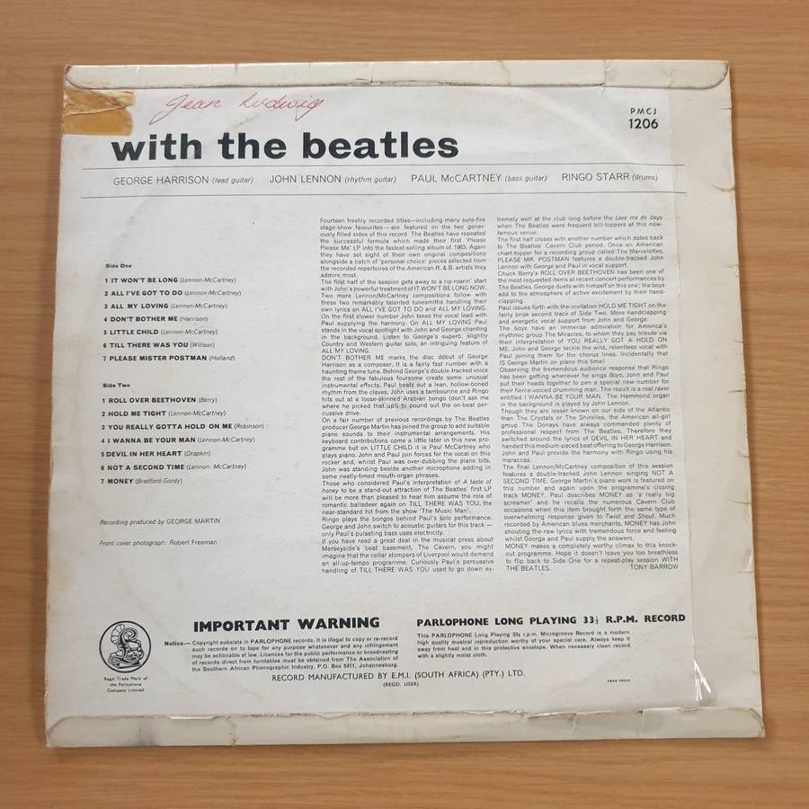 The Beatles  With The Beatles - Vinyl LP Record  (G+)