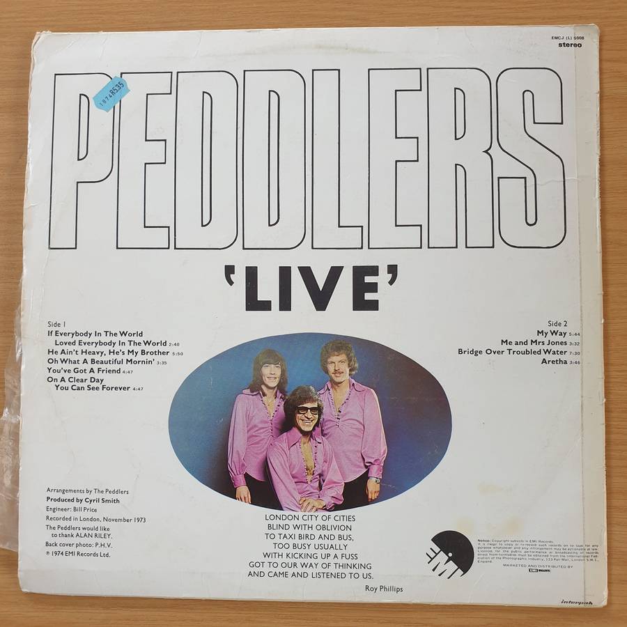 The Peddlers  'Live' - Vinyl LP Record (VG)