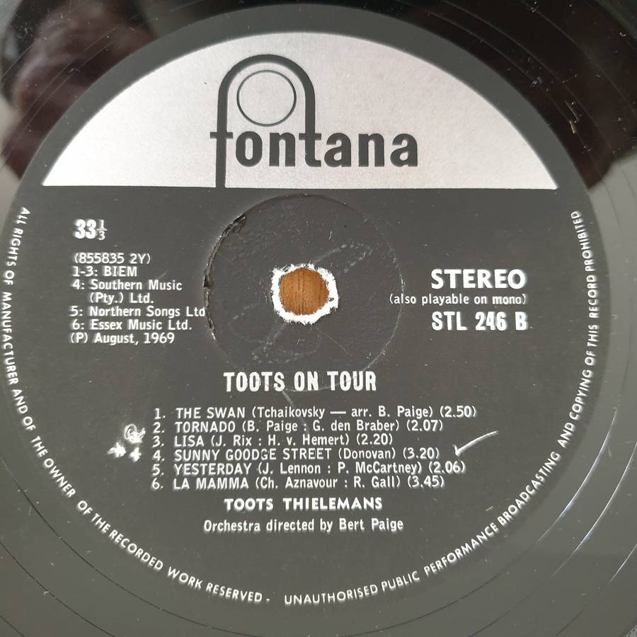 Toots Thielemans  Toots On Tour - Vinyl LP Record (VG)