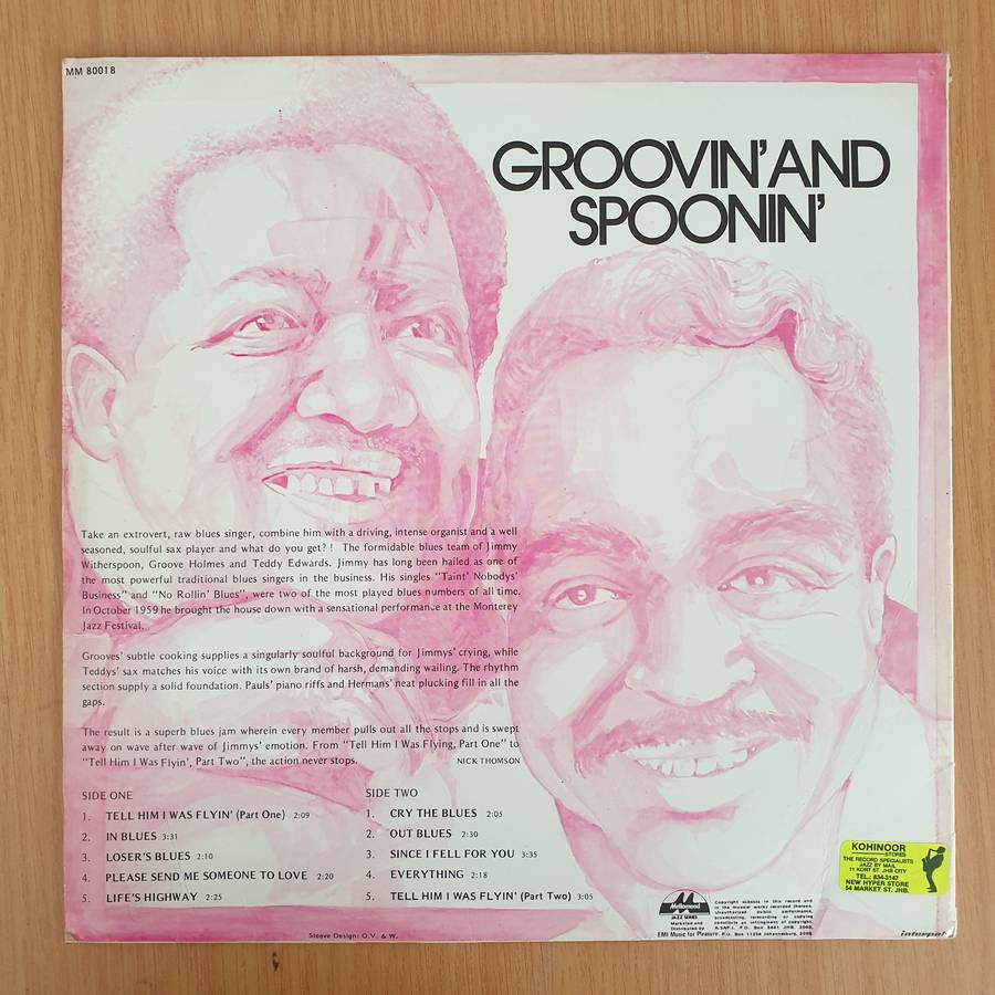 Groovin' and Spoonin' - Groove Holmes & Jimmy Witherspoon  Vinyl LP Record (VG)
