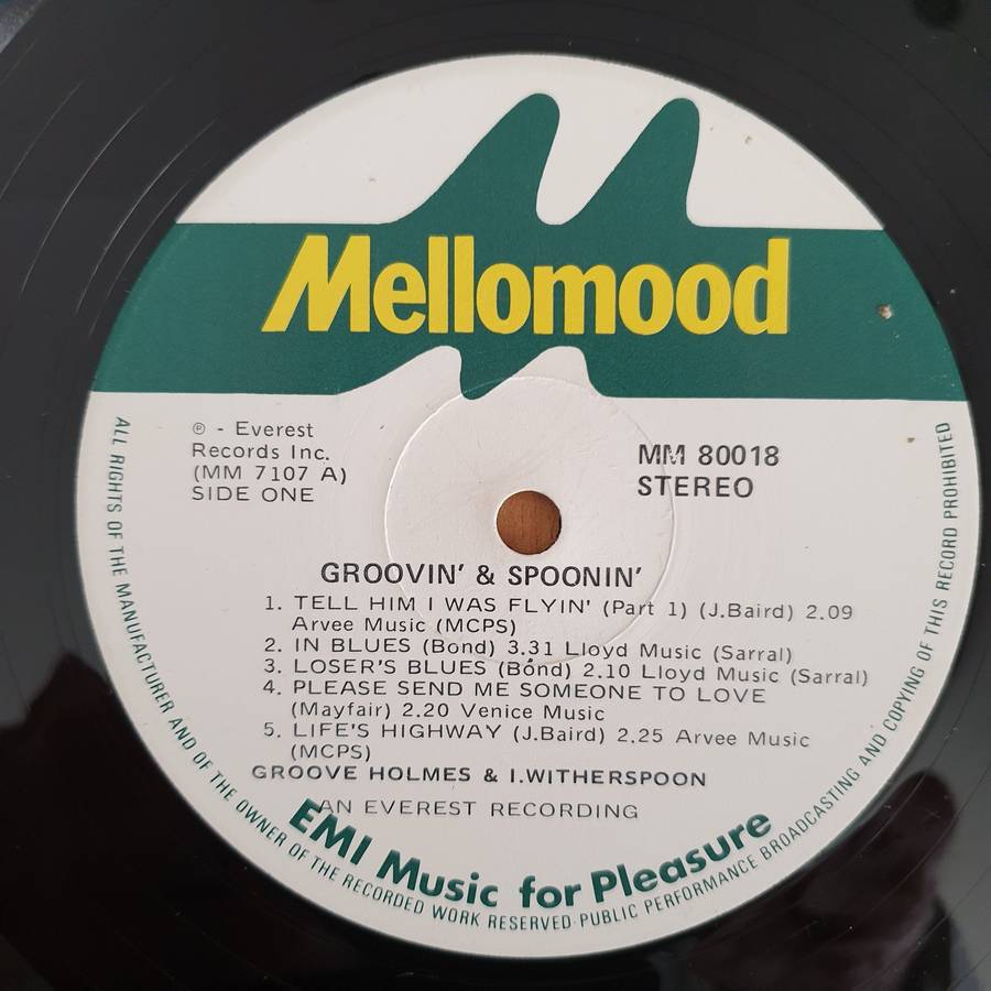 Groovin' and Spoonin' - Groove Holmes & Jimmy Witherspoon  Vinyl LP Record (VG)