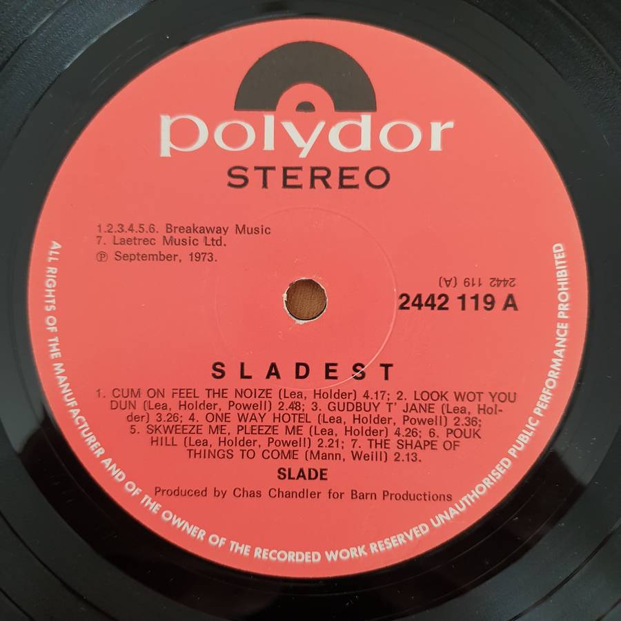 Slade  Sladest - Vinyl LP Record (VG+)