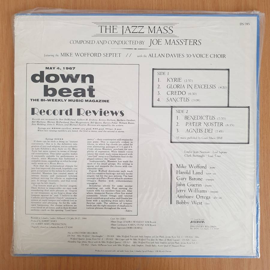 Joe Masters  The Jazz Mass - Vinyl LP Record (VG+)