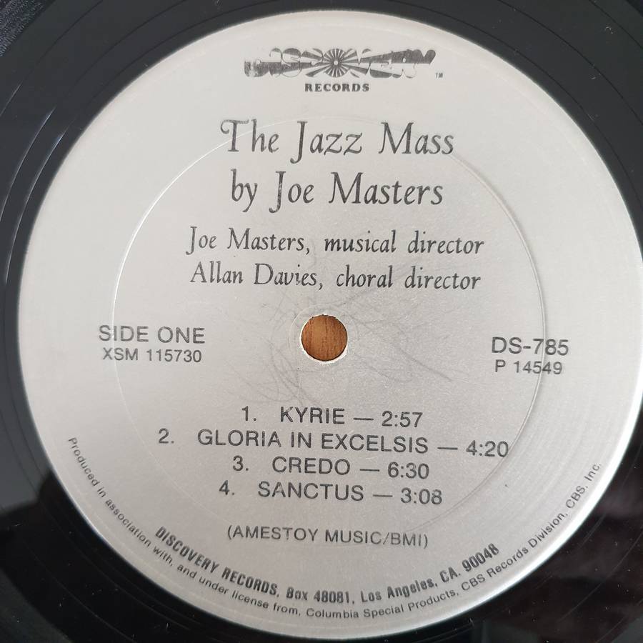 Joe Masters  The Jazz Mass - Vinyl LP Record (VG+)