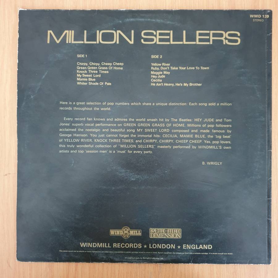 Million Sellers   Vinyl LP Record (VG+)