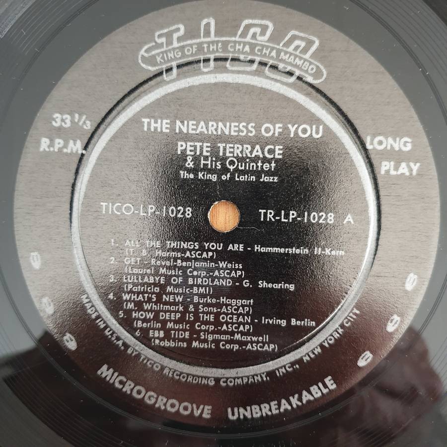 Pete Terrace And His Latin Jazz Quintet  The Nearness Of You - Mambo Jazz - Vinyl LP Record (VG+)