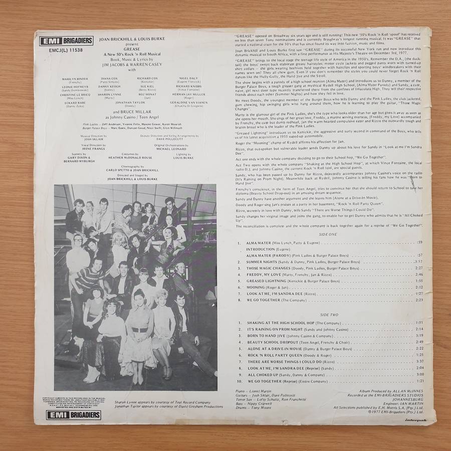 Grease - Original South African Cast Recording  Vinyl LP Record  (VG-)