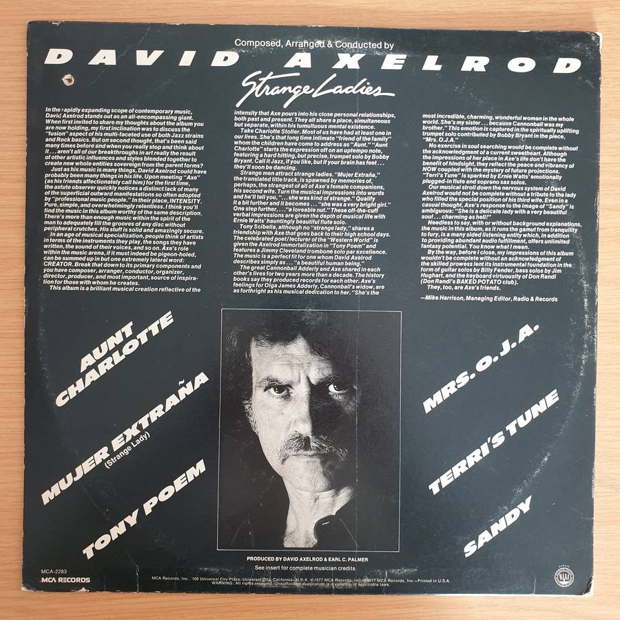 David Axelrod  Strange Ladies - Vinyl LP Record (VG)