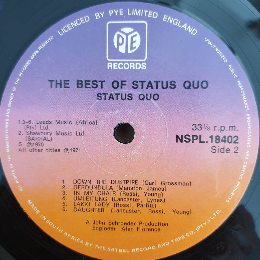 Status Quo  The Best Of Status Quo  Vinyl LP Record  (G+)
