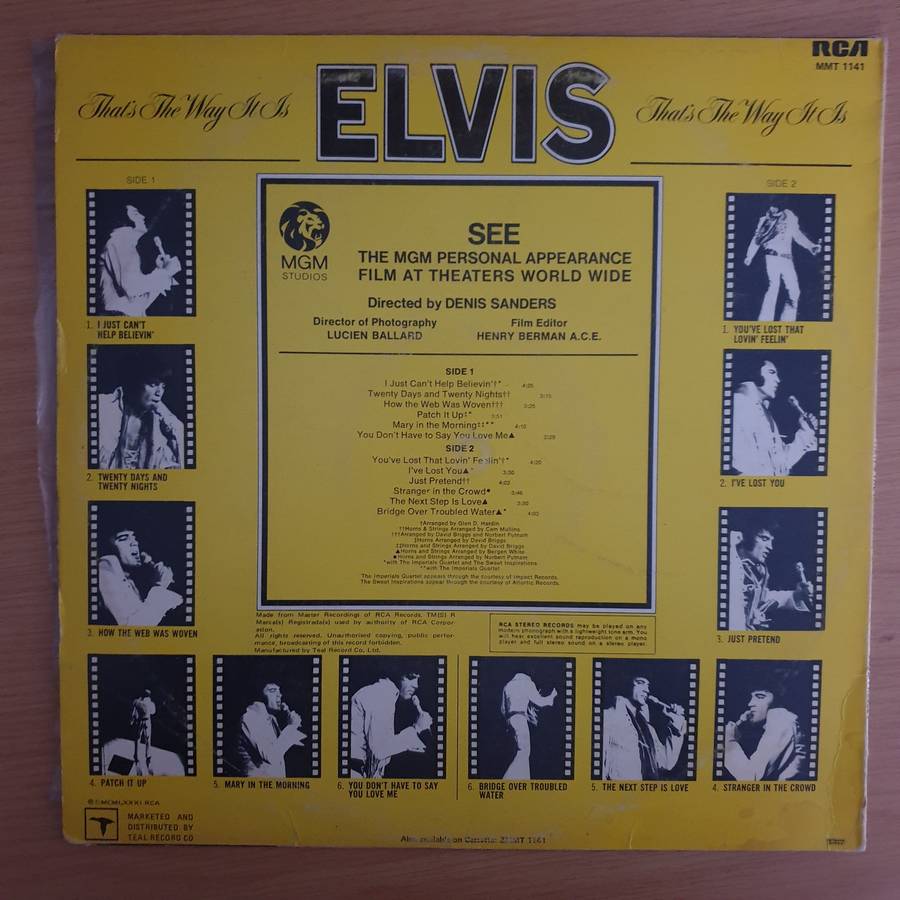 Elvis Presley  Elvis - That's The Way It Is (Magic) - Vinyl LP Record  (VG+)