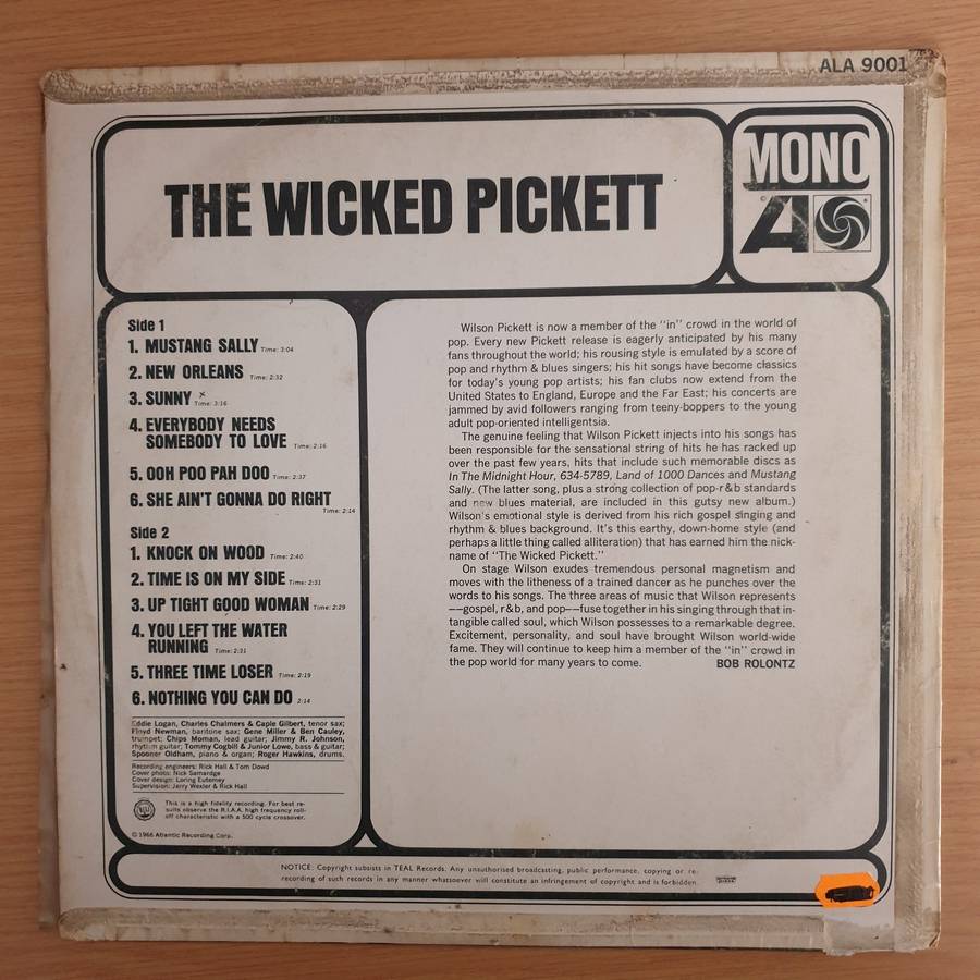 Wilson Pickett  The Wicked Pickett  - Vinyl LP Record (VG)