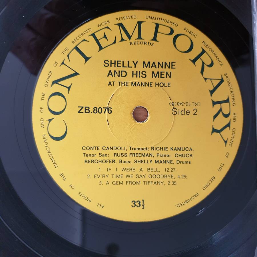Shelly Manne And His Men  Live! Shelly Manne & His Men At The Manne Hole  - Volume 2 - Vinyl L...