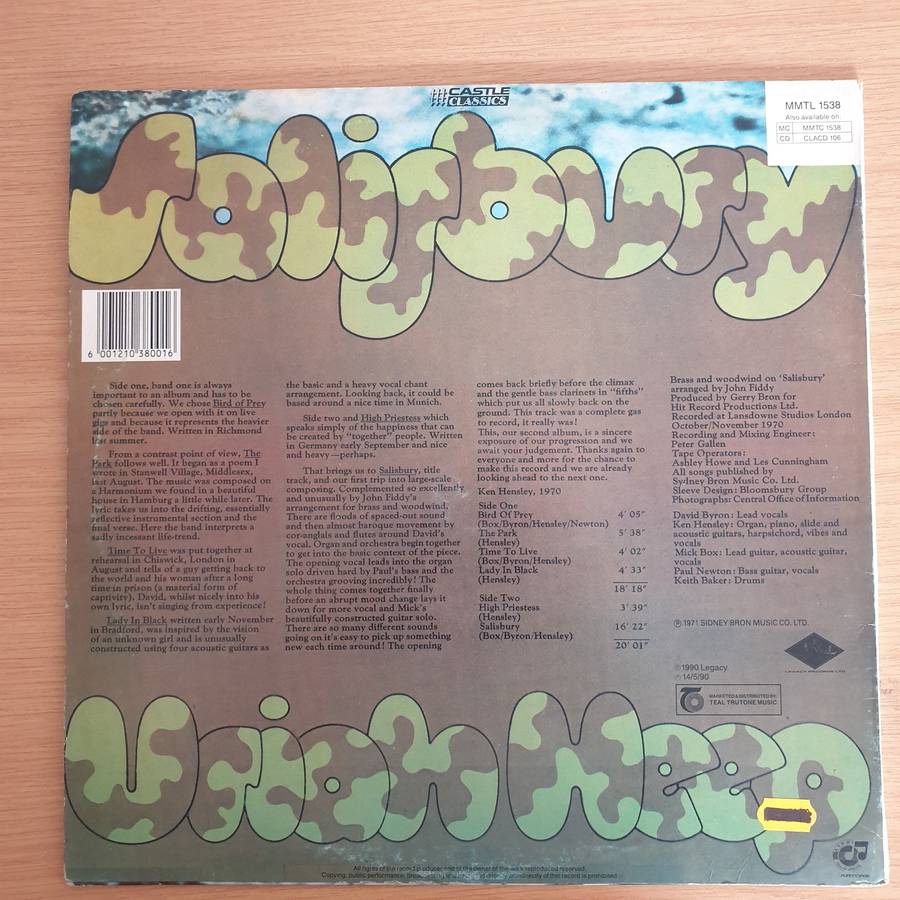 Uriah Heep  Salisbury (MMTL) - Vinyl LP Record  (VG+)